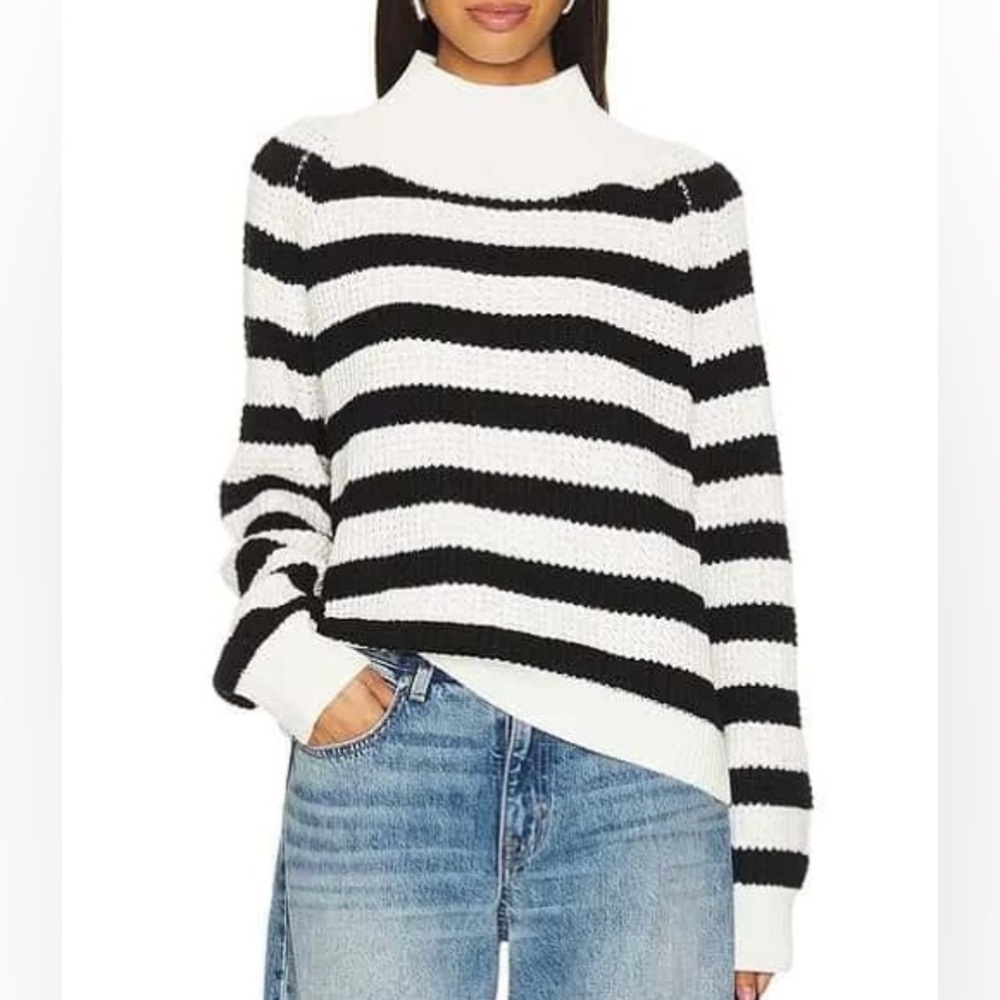 LNA NWT Oscar Striped Black and White Sweater